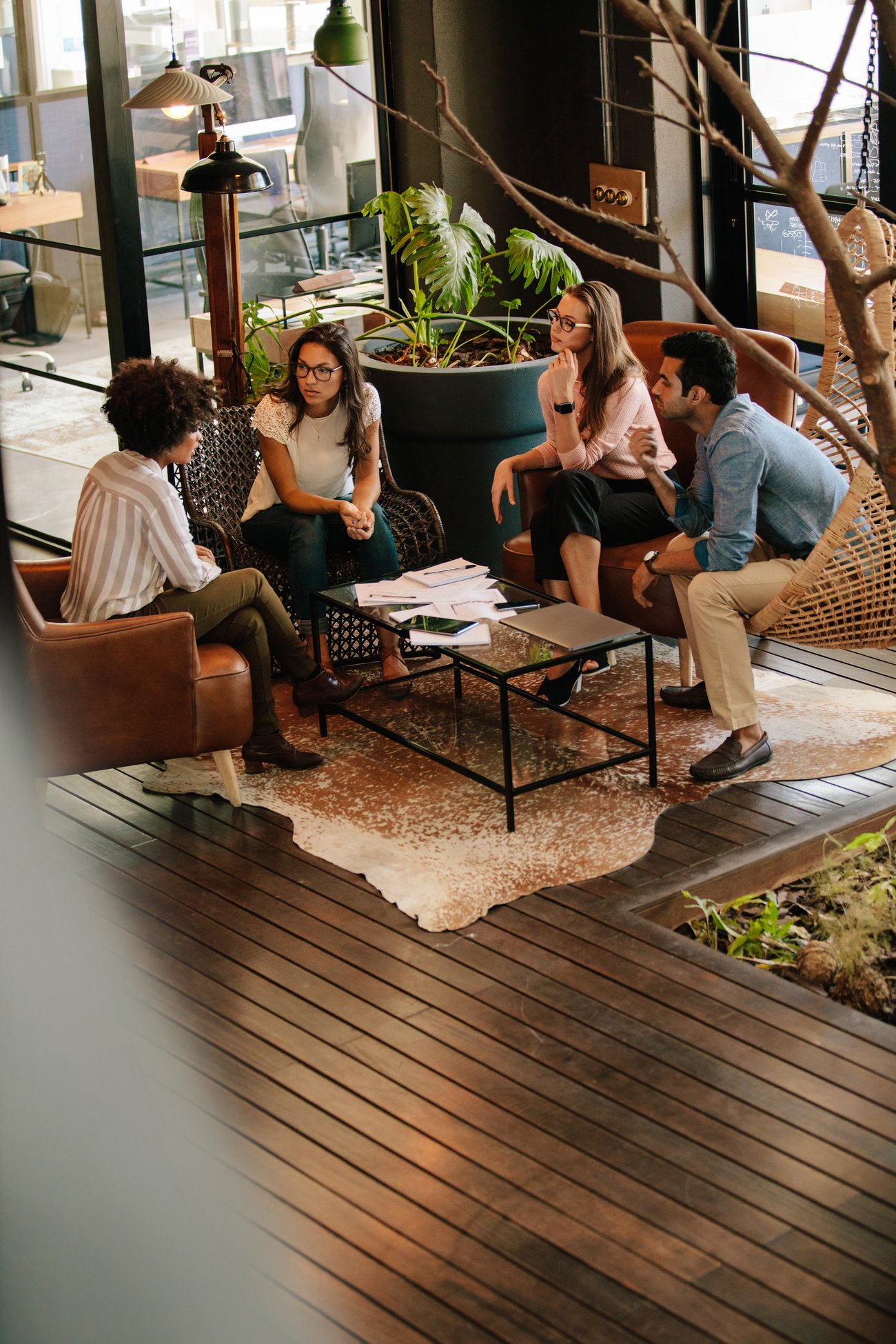 Creative People Meeting in a Modern Office